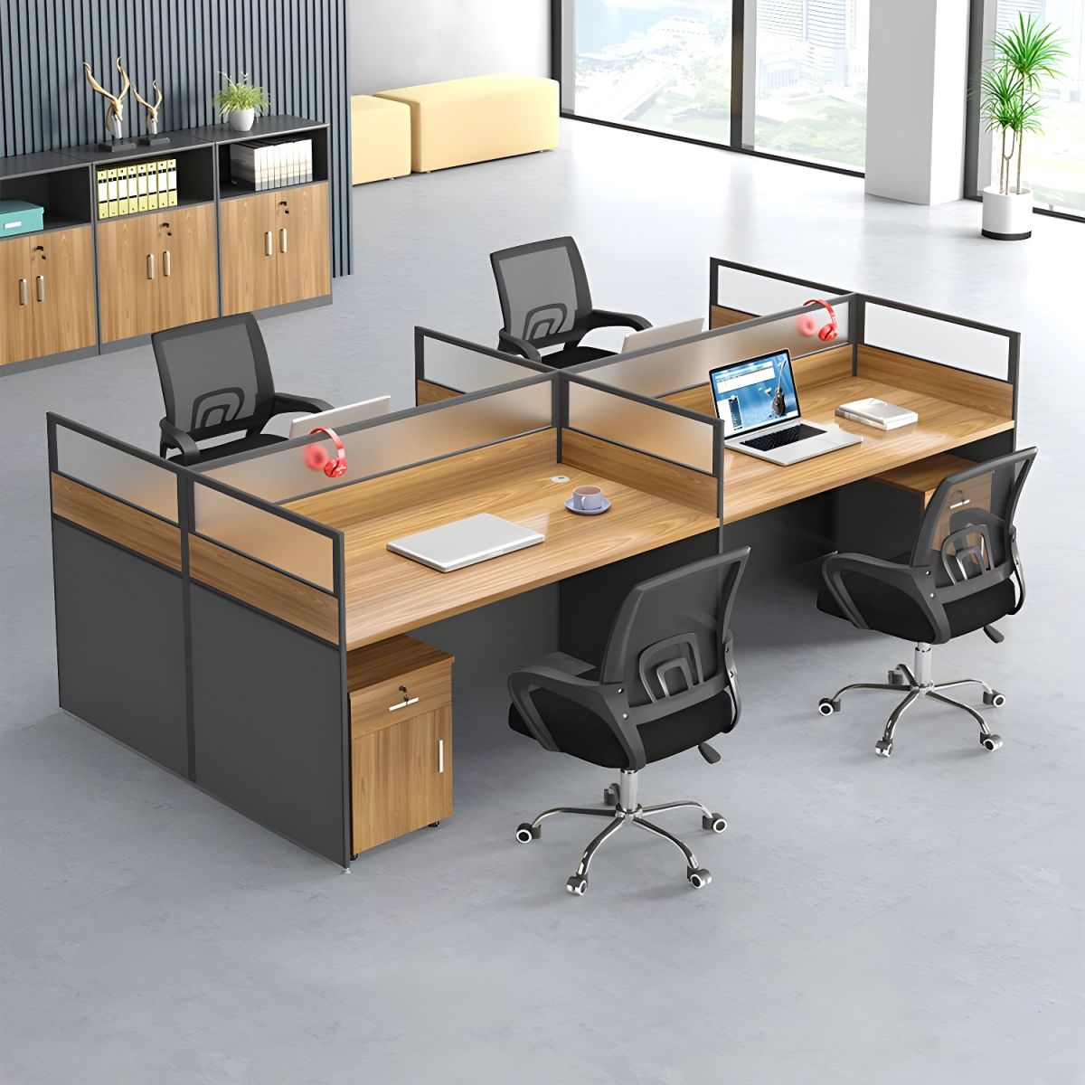 4-Way Modular Office Workstation - Image 2